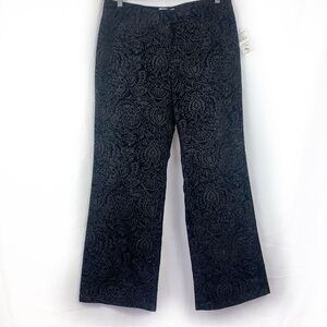 NWT 90's Y2K Joneswear Velour Flare Leg Pants in Brocade Print